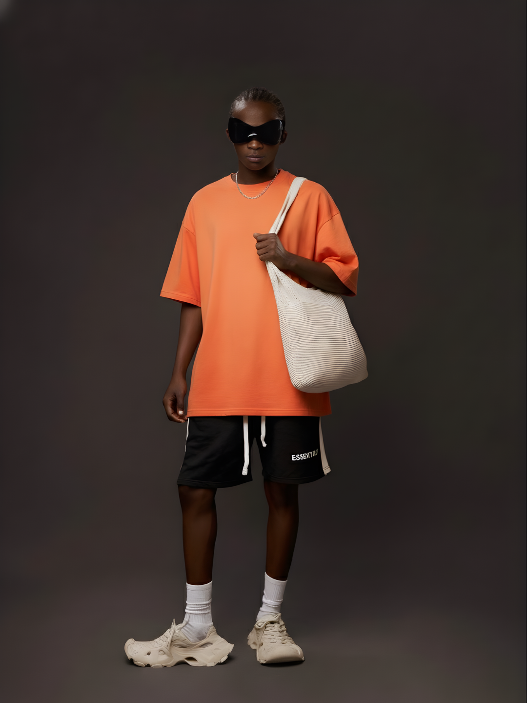 Solid Men Oversized T-Shirt - Orange