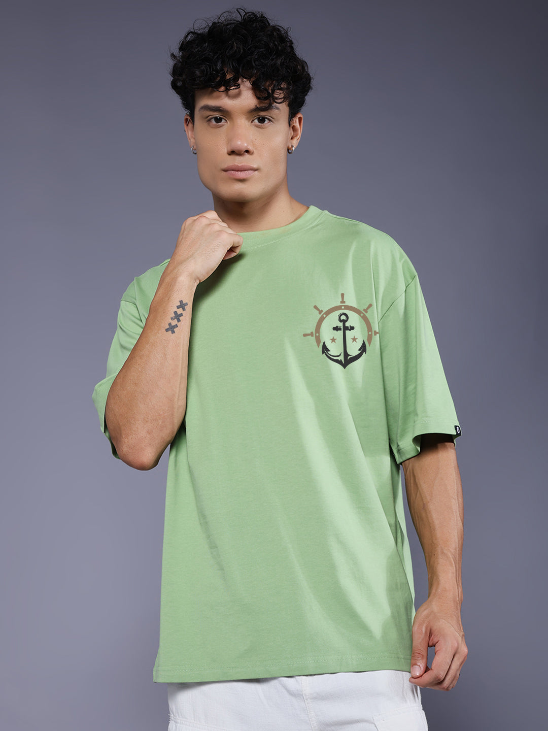 BEYOND LIMITS Men Printed Oversized T-Shirt