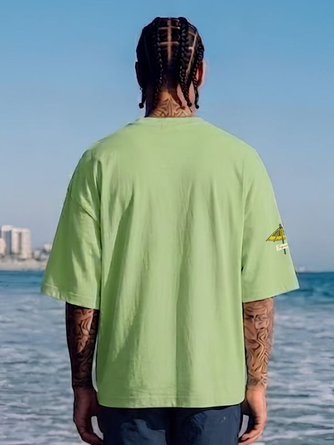 Tropical Brunch Men Printed Oversized T-Shirt