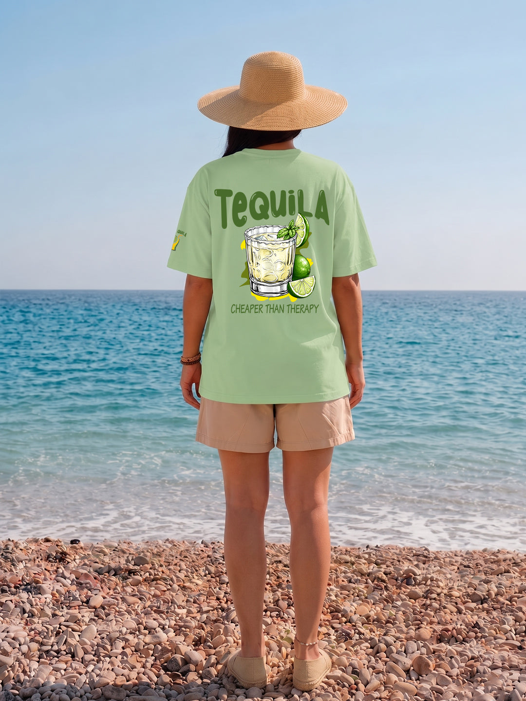 Tequila Women Printed Oversized T-Shirt