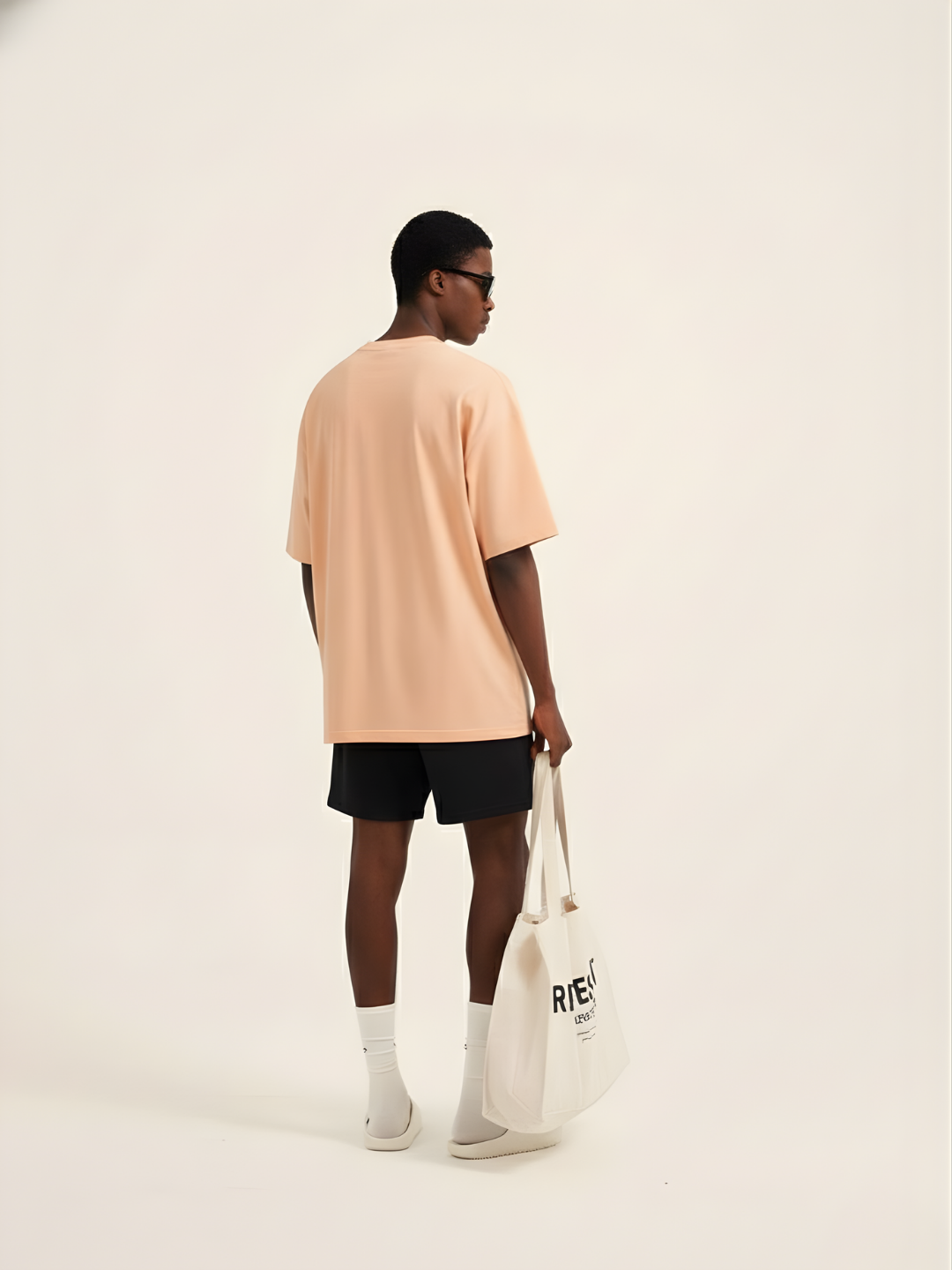 Solid Men Oversized T-Shirt - Peach