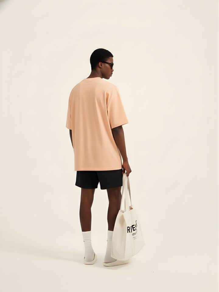 Solid Men Oversized T-Shirt - Peach