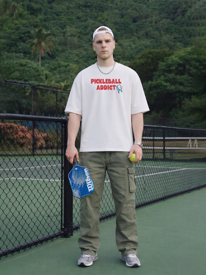 CERTIFIED PICKLEBALL ADDICT Men Printed Oversized T-Shirt
