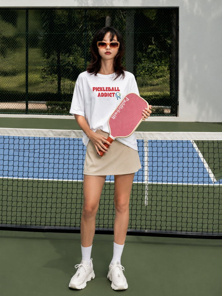 CERTIFIED PICKLEBALL ADDICT Women Graphic Oversized Printed T-Shirt
