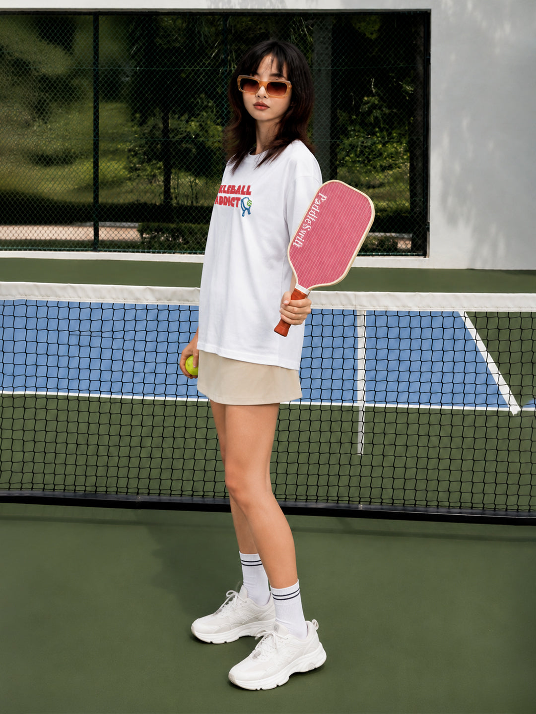 CERTIFIED PICKLEBALL ADDICT Women Graphic Oversized Printed T-Shirt