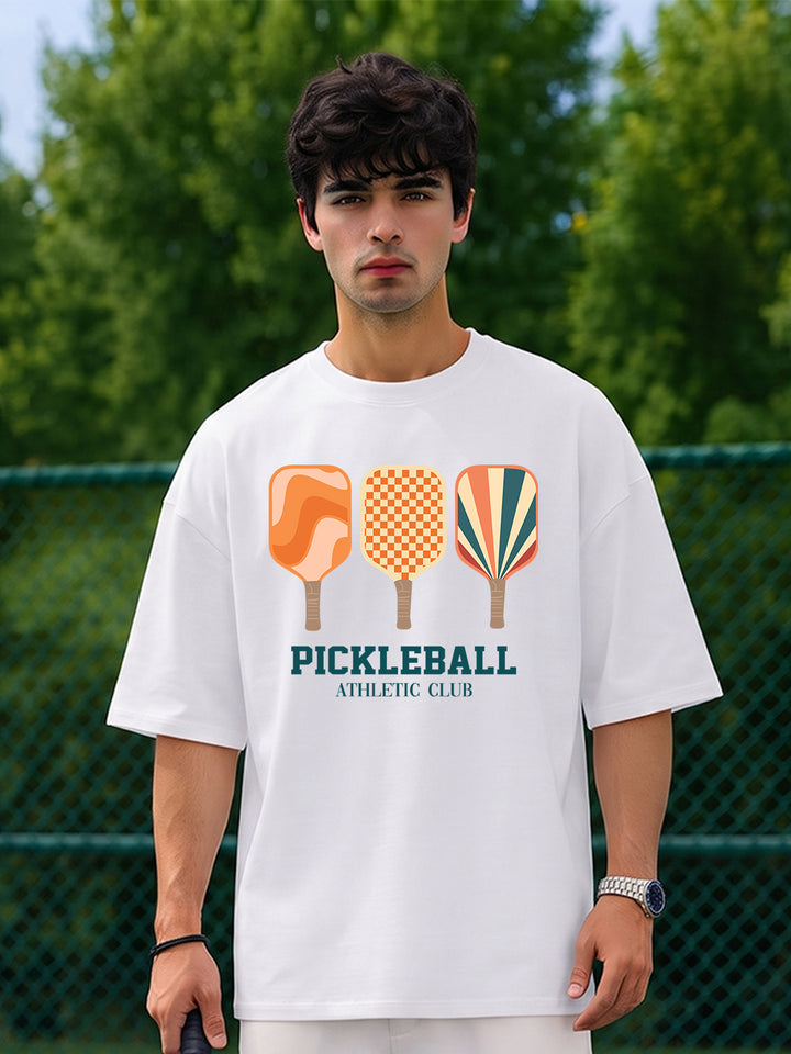 PICKLEBALL  ATHLETIC CLUB Men Printed Oversized T-Shirt