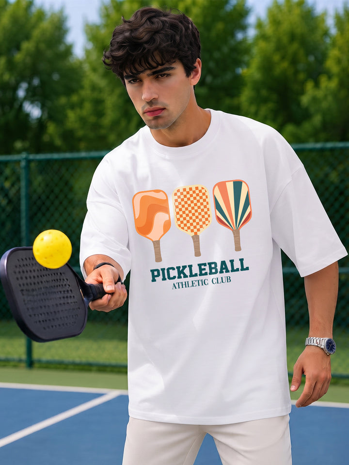 PICKLEBALL  ATHLETIC CLUB Men Printed Oversized T-Shirt