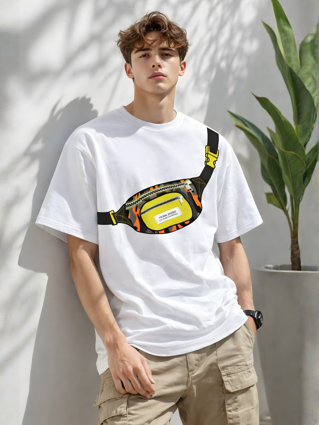 PRONK BAG Men Printed Oversized T-Shirt