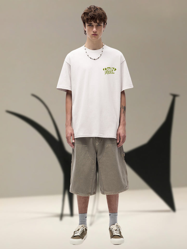 DAILY MATCHA YOU Men Printed Oversized T-Shirt