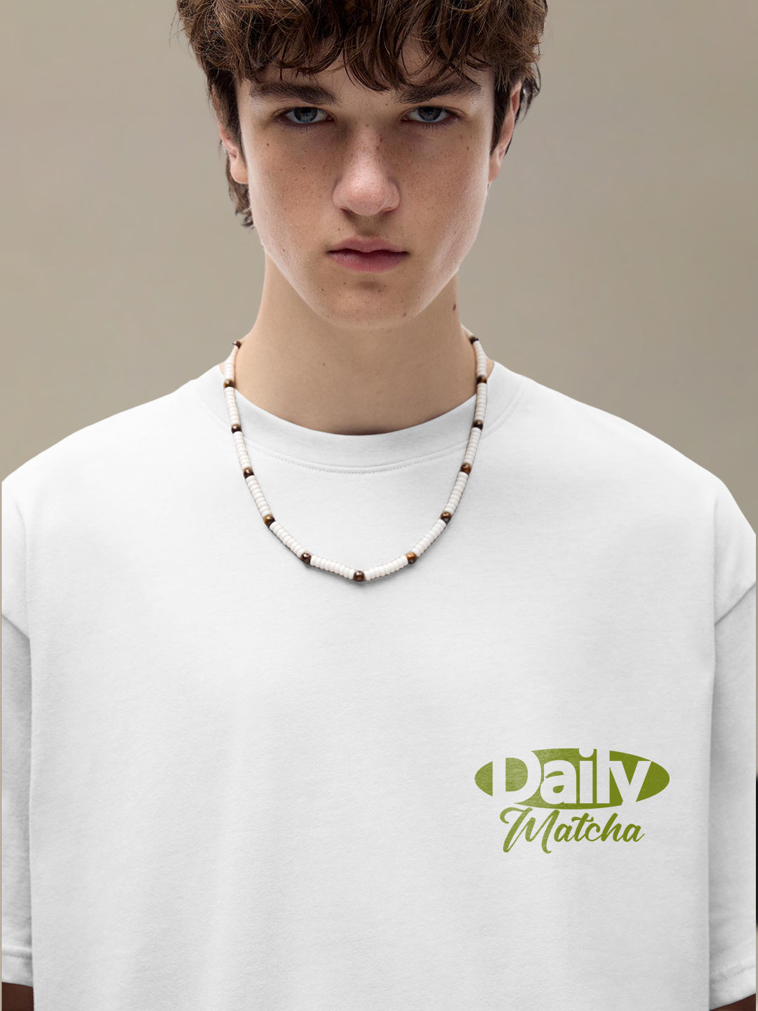 DAILY MATCHA YOU Men Printed Oversized T-Shirt