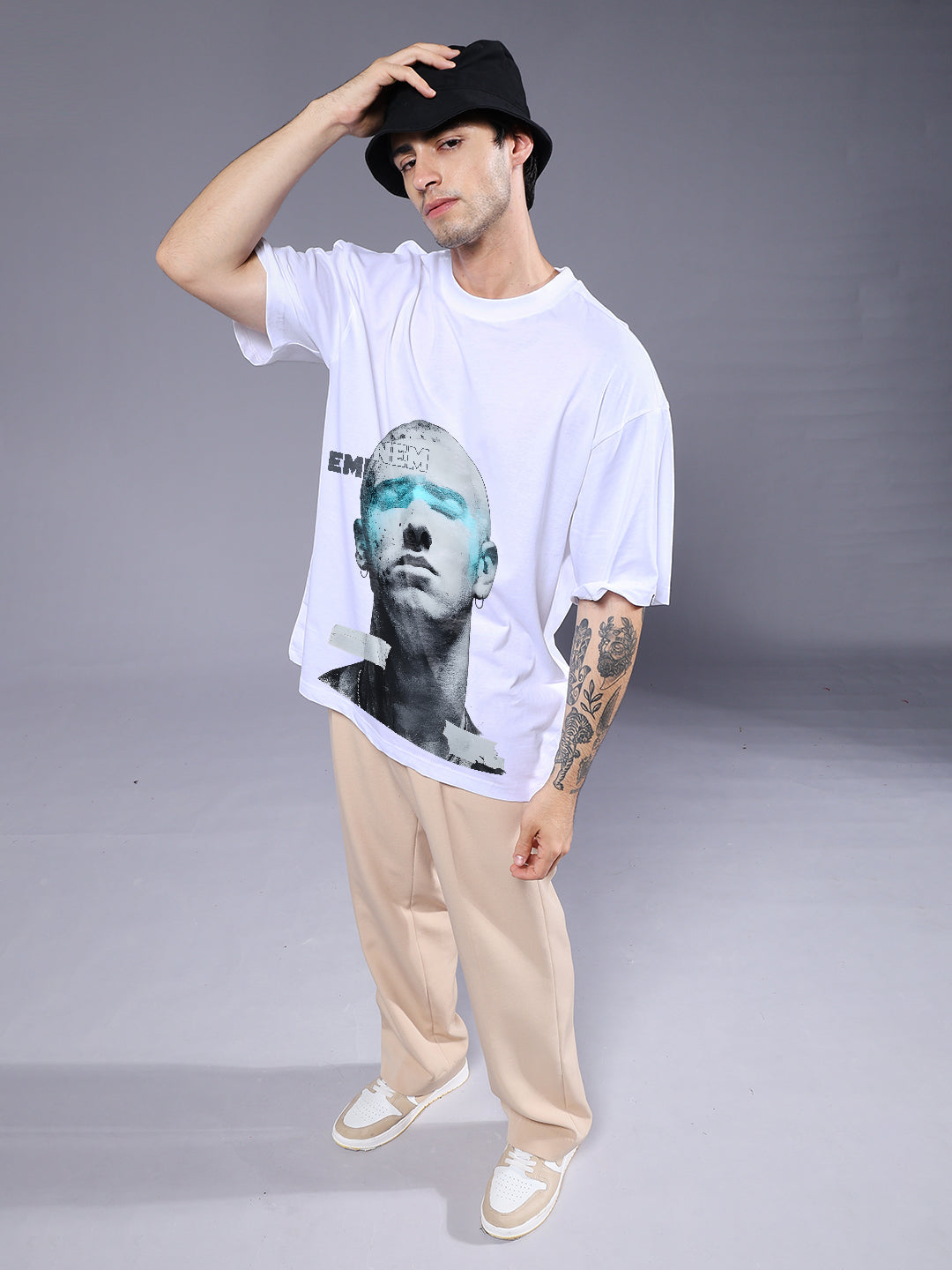 URBAN ICON YOU Men Printed Oversized T-Shirt