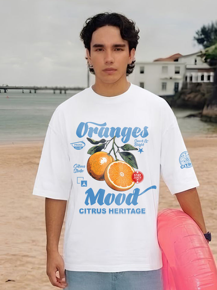 Citrus Heritage Men Printed Oversized T-Shirt