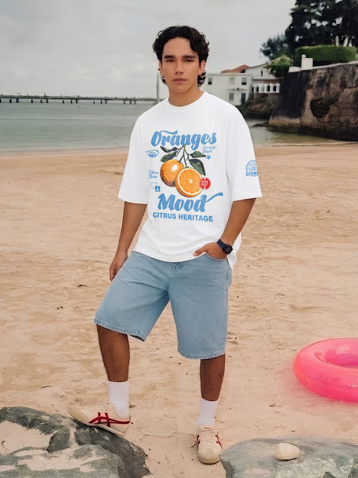Citrus Heritage Men Printed Oversized T-Shirt