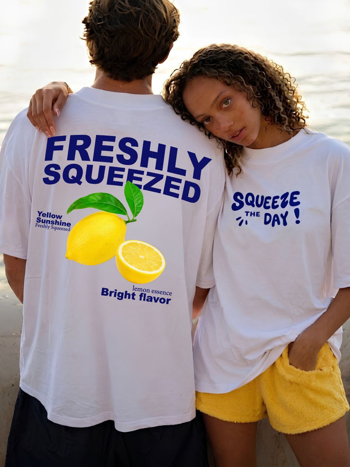 Squeezed  Lemon Men Printed Oversized T-Shirt
