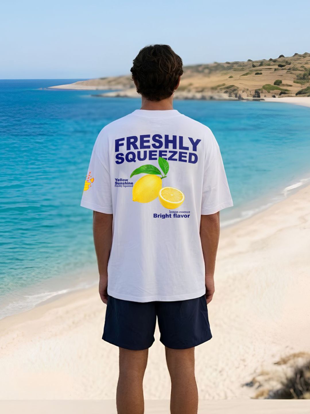 Squeezed  Lemon Men Printed Oversized T-Shirt