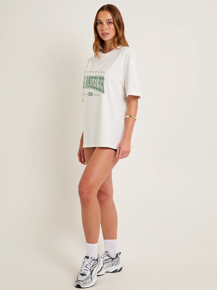 LOS ANGELES Women Graphic Oversized Printed T-Shirt