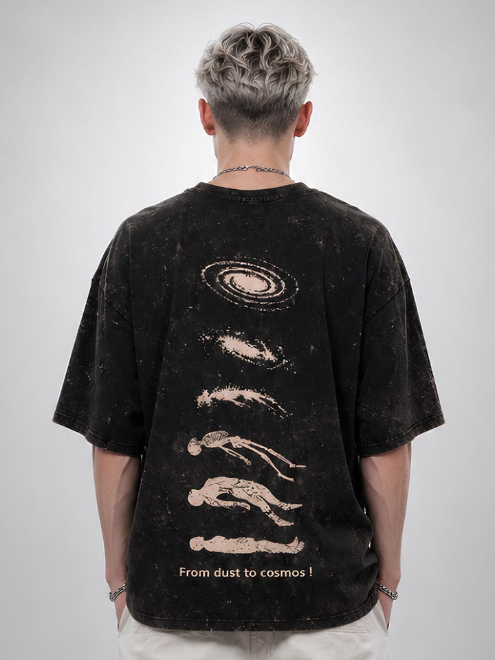 Evolve Men Retro Wash Printed Oversized T-Shirt