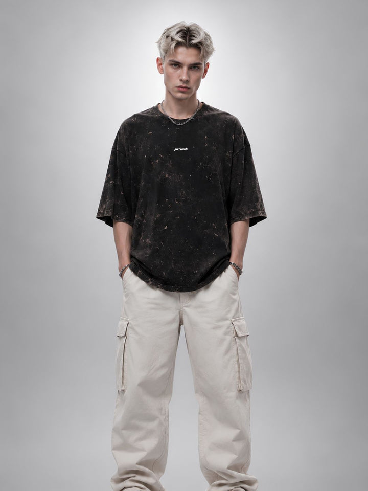 Evolve Men Retro Wash Printed Oversized T-Shirt