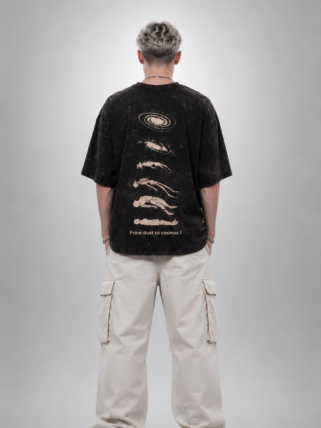 Evolve Men Retro Wash Printed Oversized T-Shirt