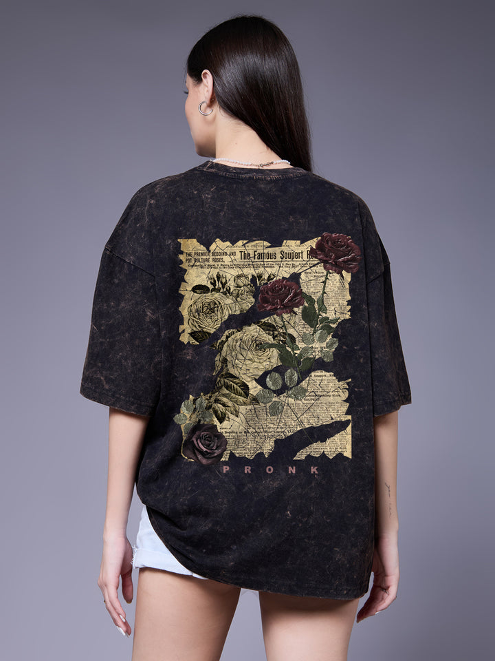 FADED DREAMS Women Retro Wash Oversized T-Shirt