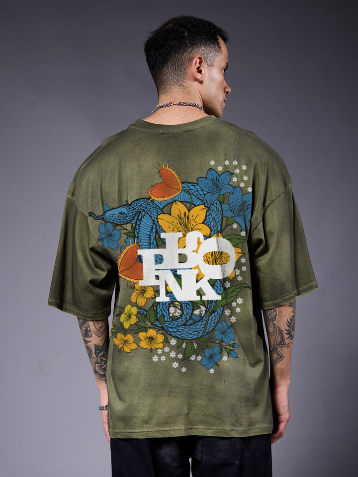 VIPERBLOOM Men Retro Wash Oversized T-Shirt