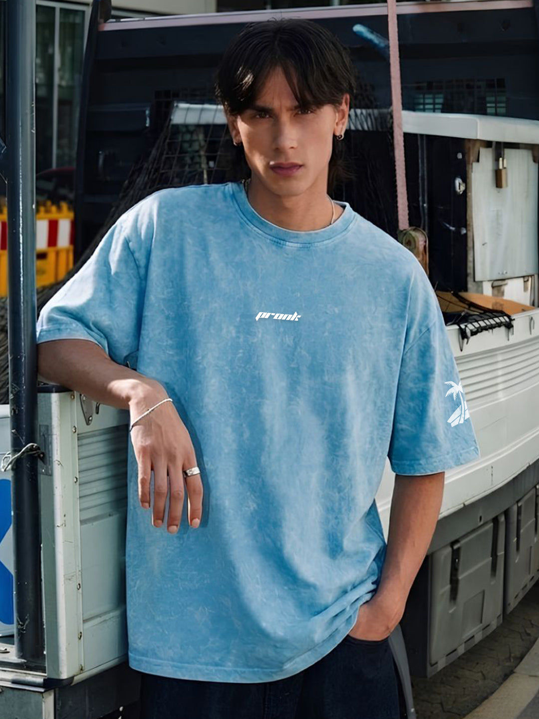 Malibu Vibe Men Retro Wash Oversized T-Shirt