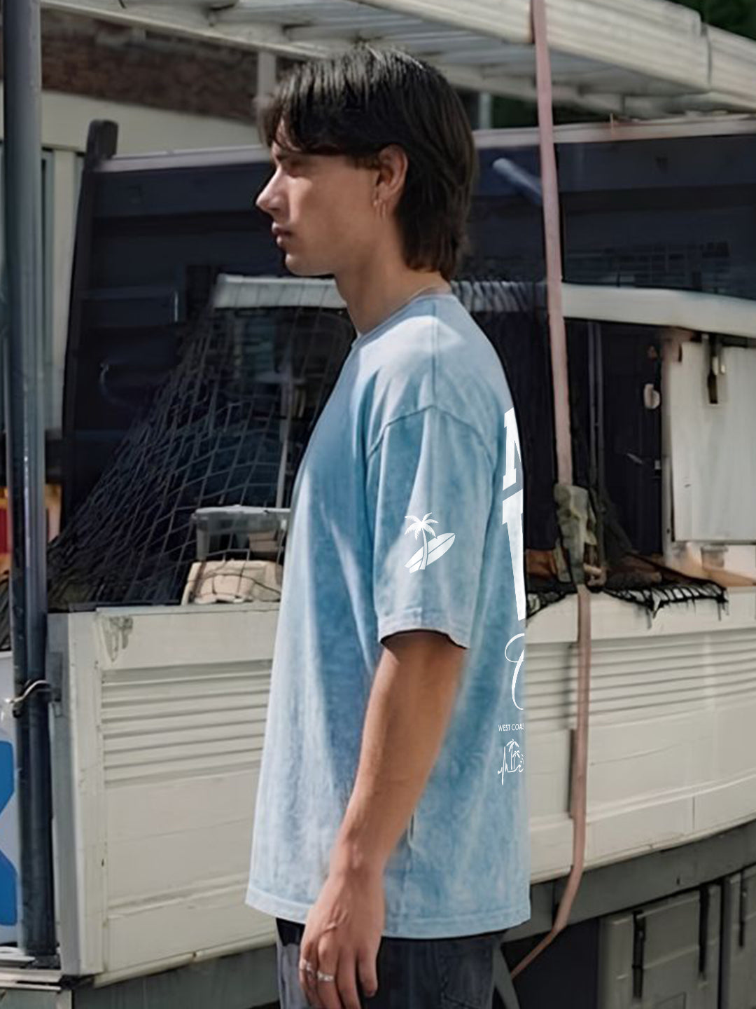 Malibu Vibe Men Retro Wash Oversized T-Shirt