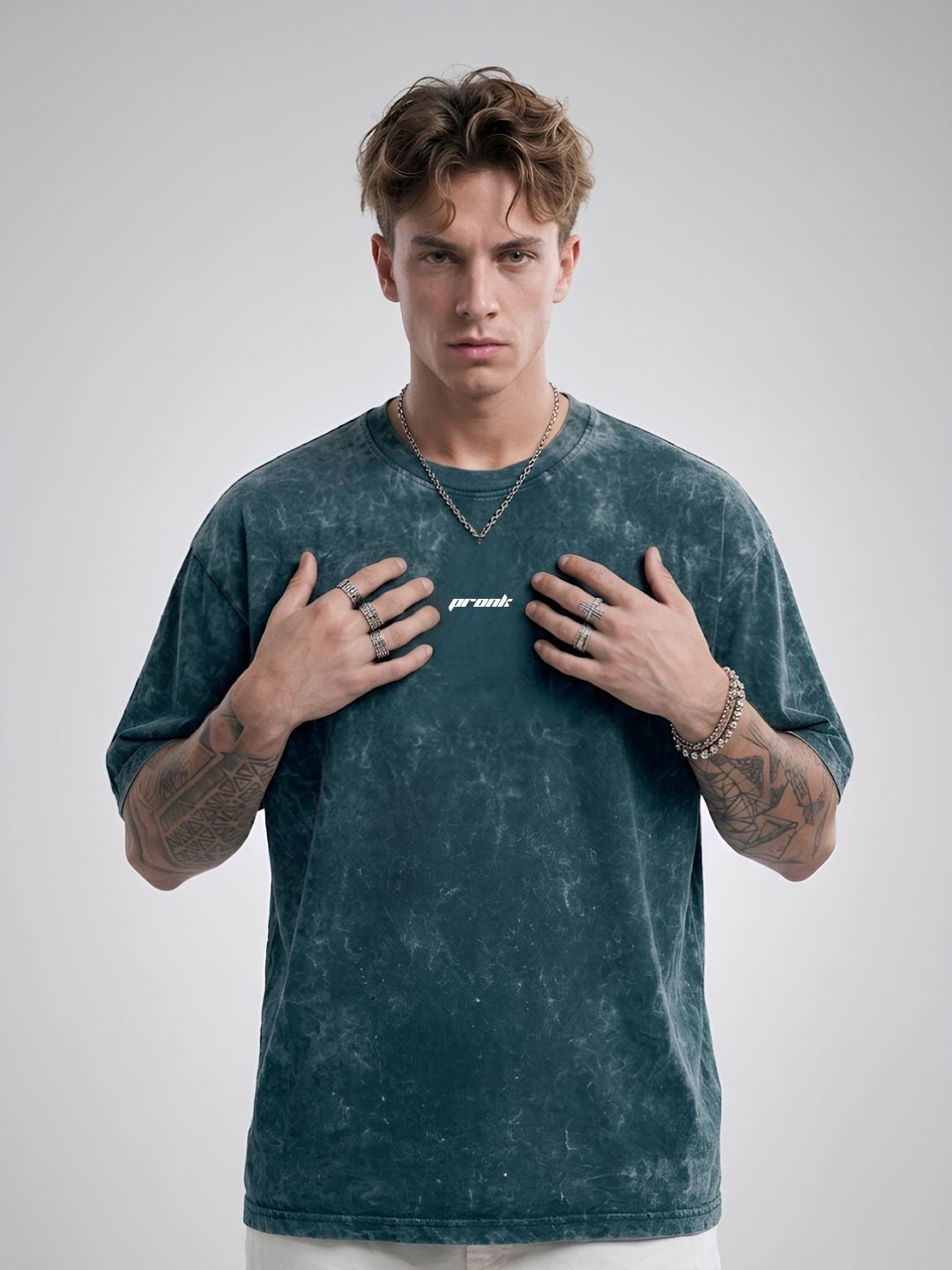 PREDATOR Men Retro Wash Oversized Fit T-Shirt