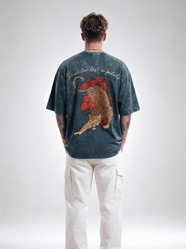 PREDATOR Men Retro Wash Oversized Fit T-Shirt