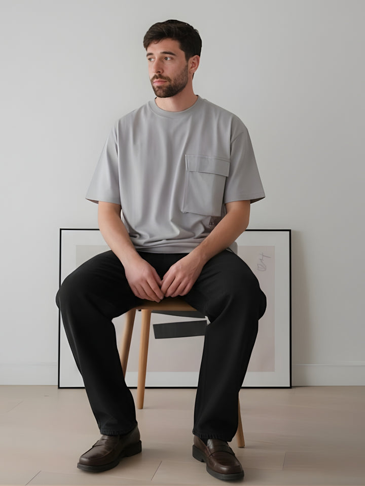 Cargo T-Shirt For Men - Ash Grey