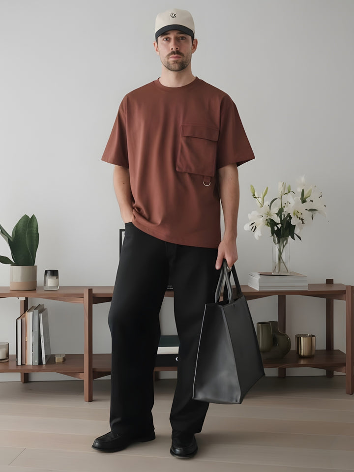 Cargo T-Shirt For Men -Cocoa