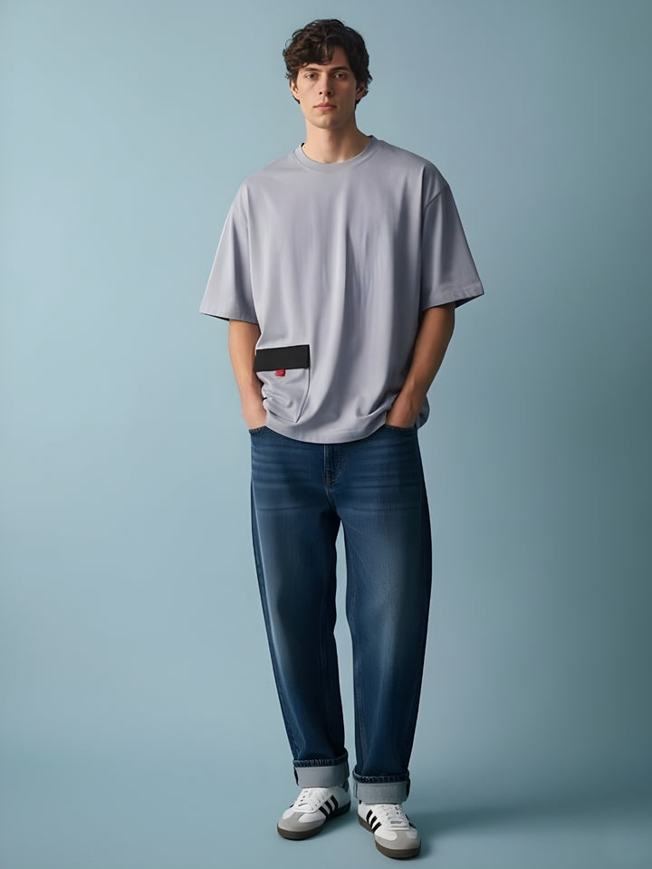 Cargo T-Shirt For Men - Ash Grey