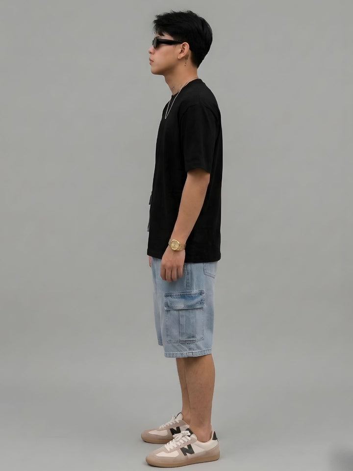 Cargo T-Shirt For Men -Black