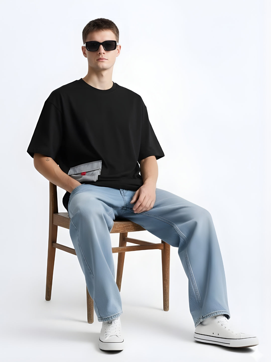 Cargo T-Shirt For Men -Black