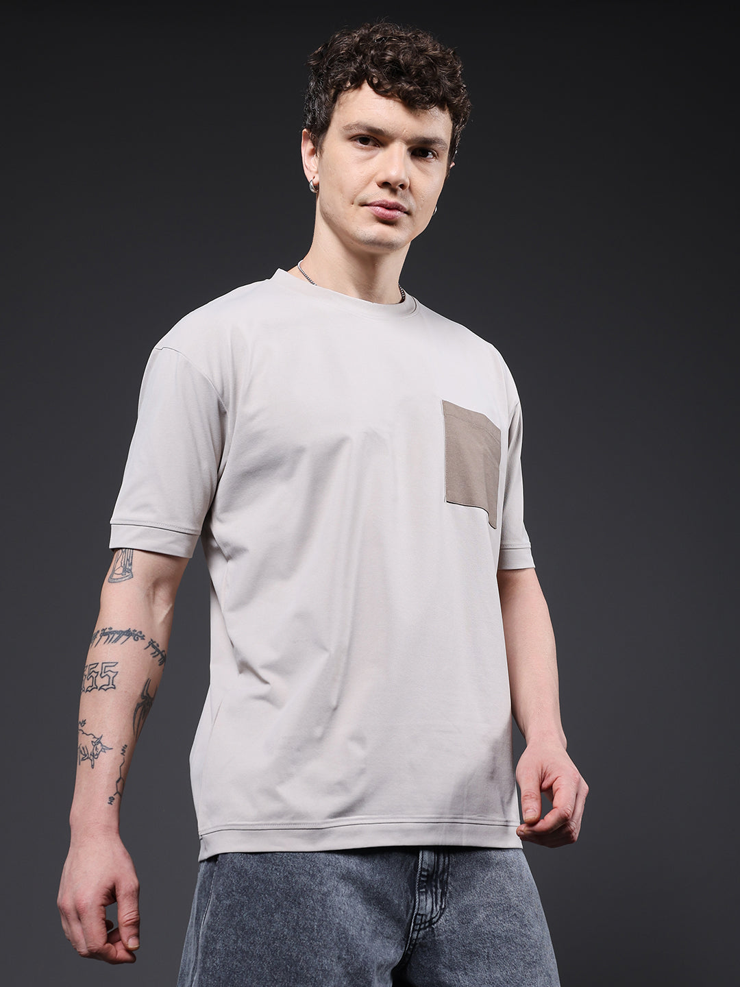 Hamo Men Oversized T-Shirt - Ash Grey