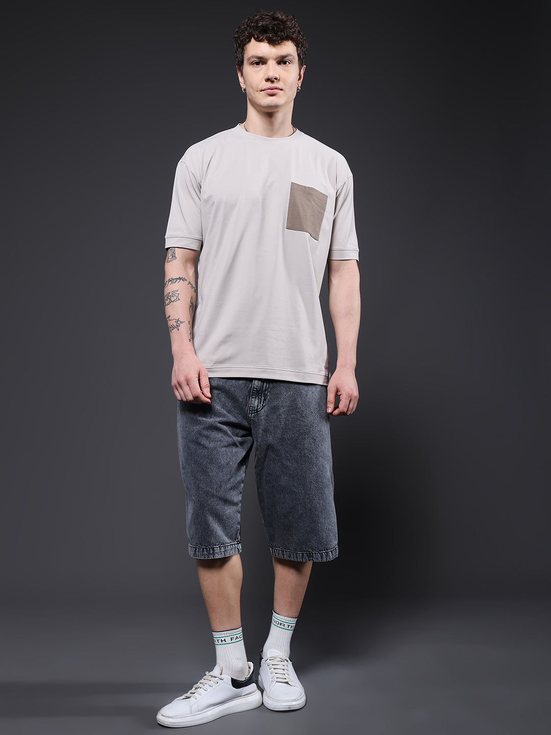 Hamo Men Oversized T-Shirt - Ash Grey