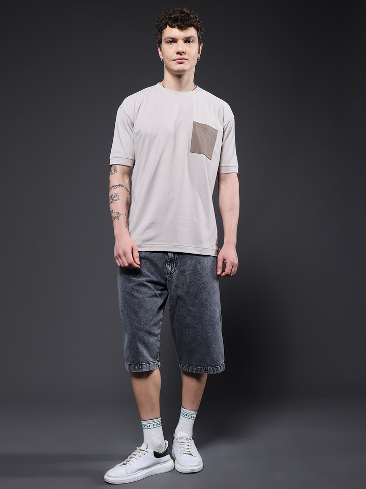 Hamo Men Oversized T-Shirt - Ash Grey
