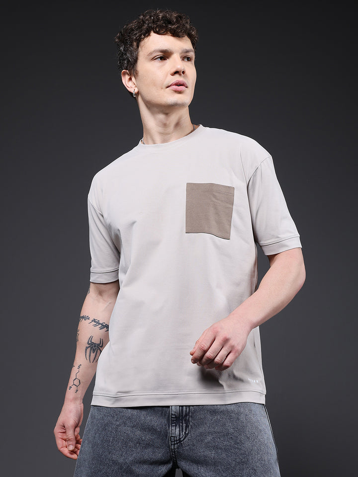 Hamo Men Oversized T-Shirt - Ash Grey