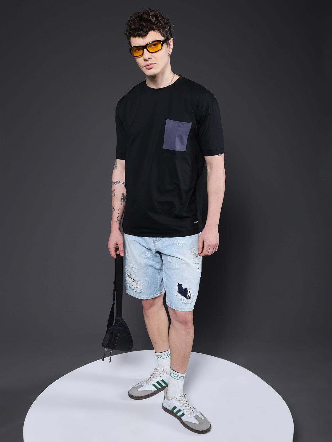 Hamo Men Oversized T-Shirt - Black