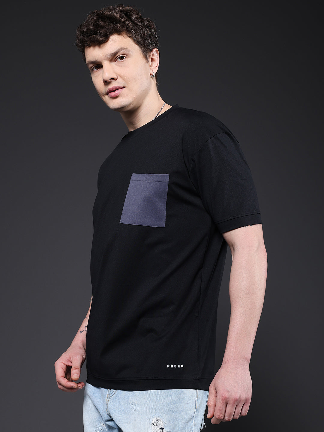 Hamo Men Oversized T-Shirt - Black