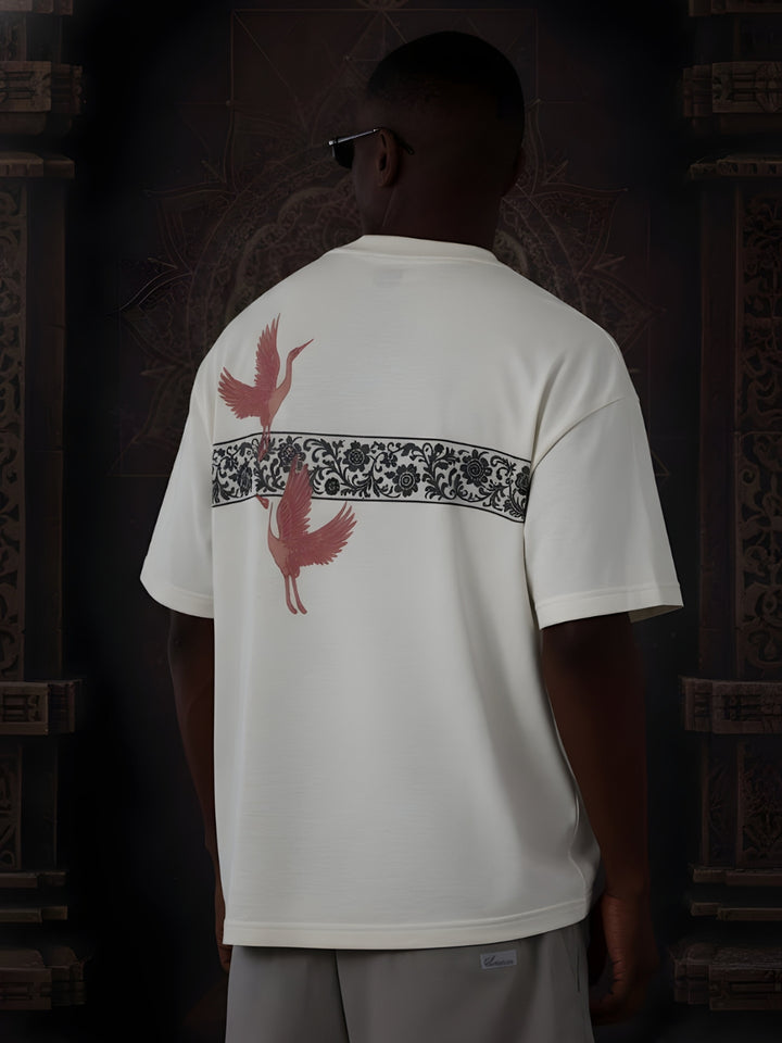 Mandala Roots Printed Men Premium Oversized T-Shirt