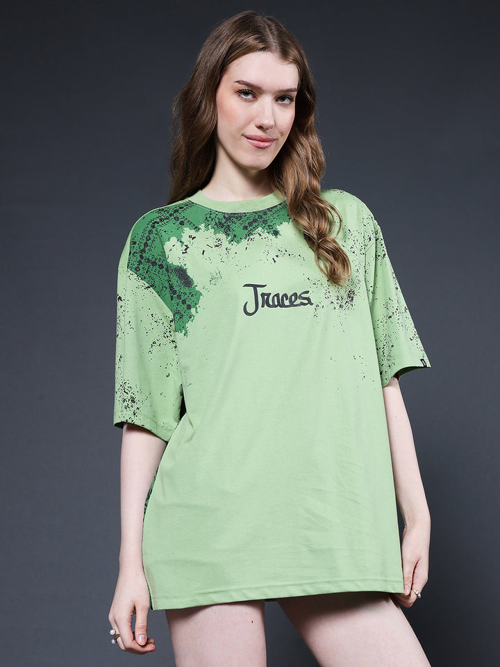 Memories Puff Printed Women Premium Oversized T-Shirt