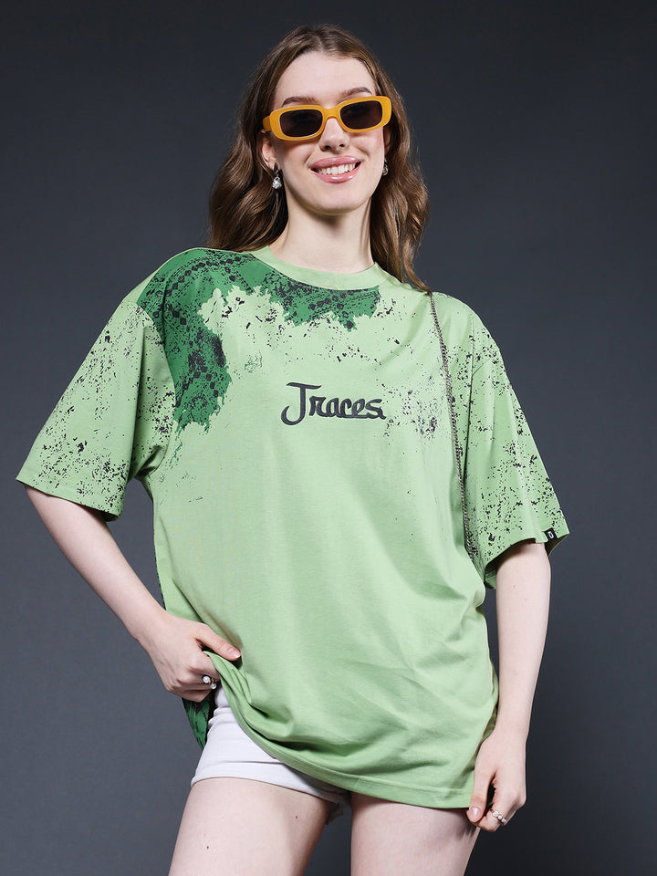 Memories Puff Printed Women Premium Oversized T-Shirt