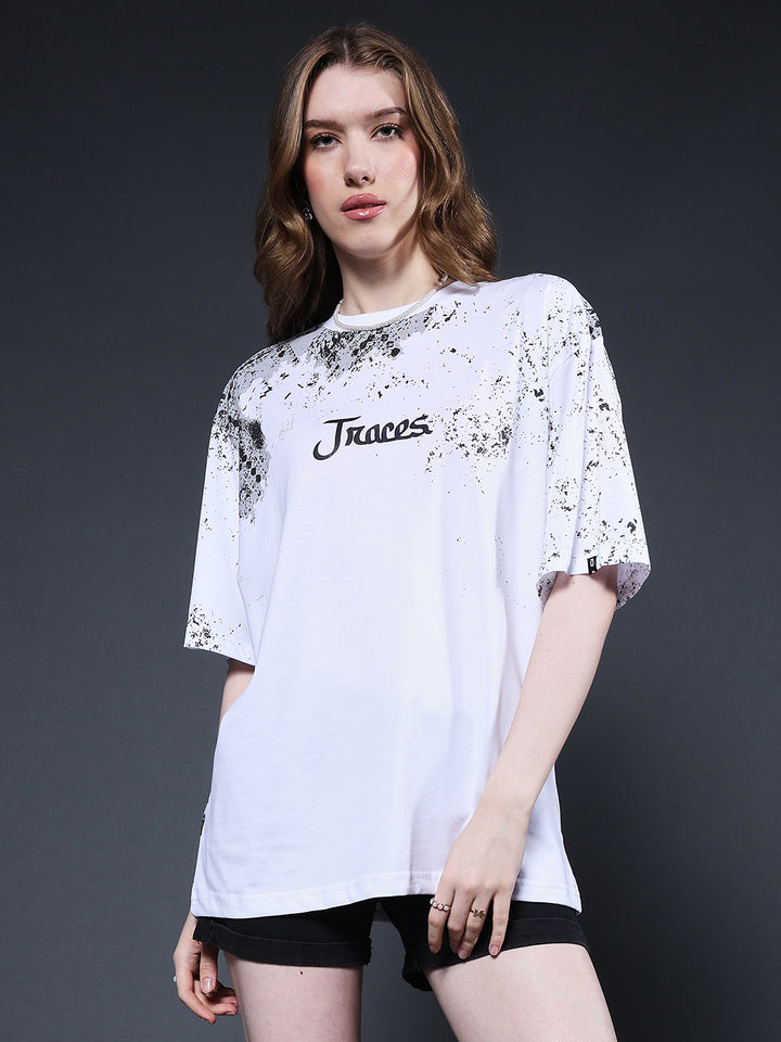 Memories Puff Printed Women Premium Oversized T-Shirt