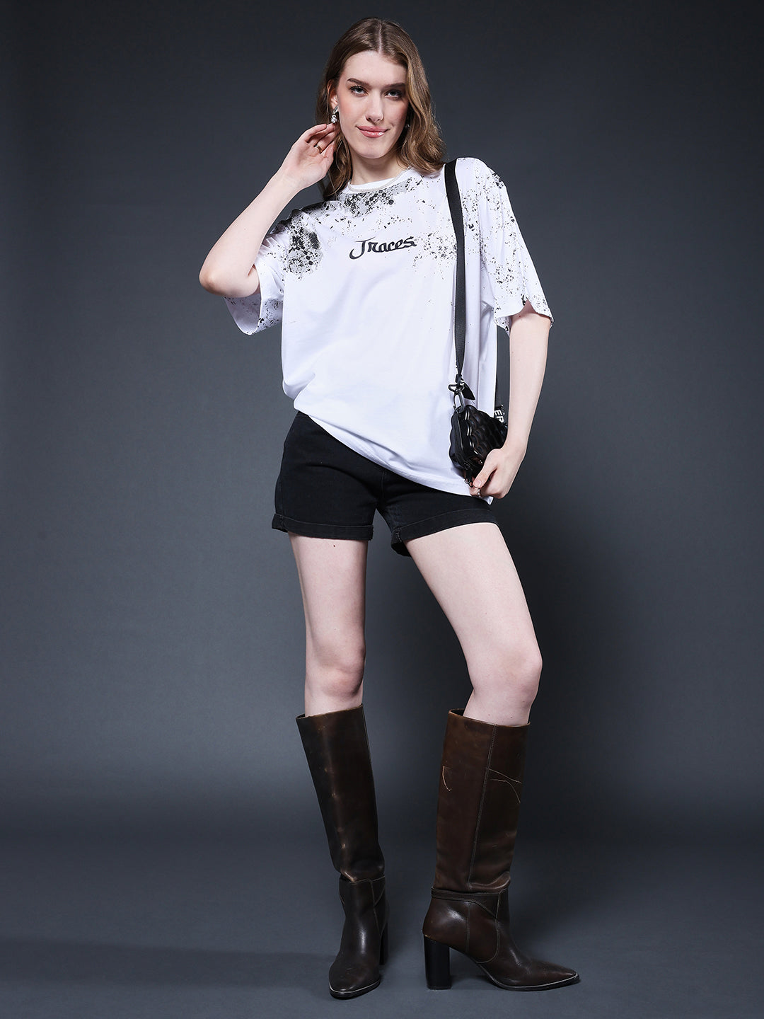 Memories Puff Printed Women Premium Oversized T-Shirt