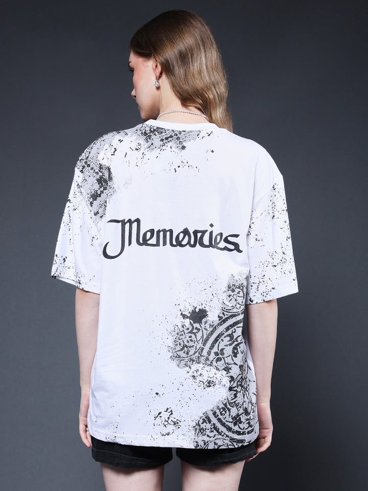 Memories Puff Printed Women Premium Oversized T-Shirt