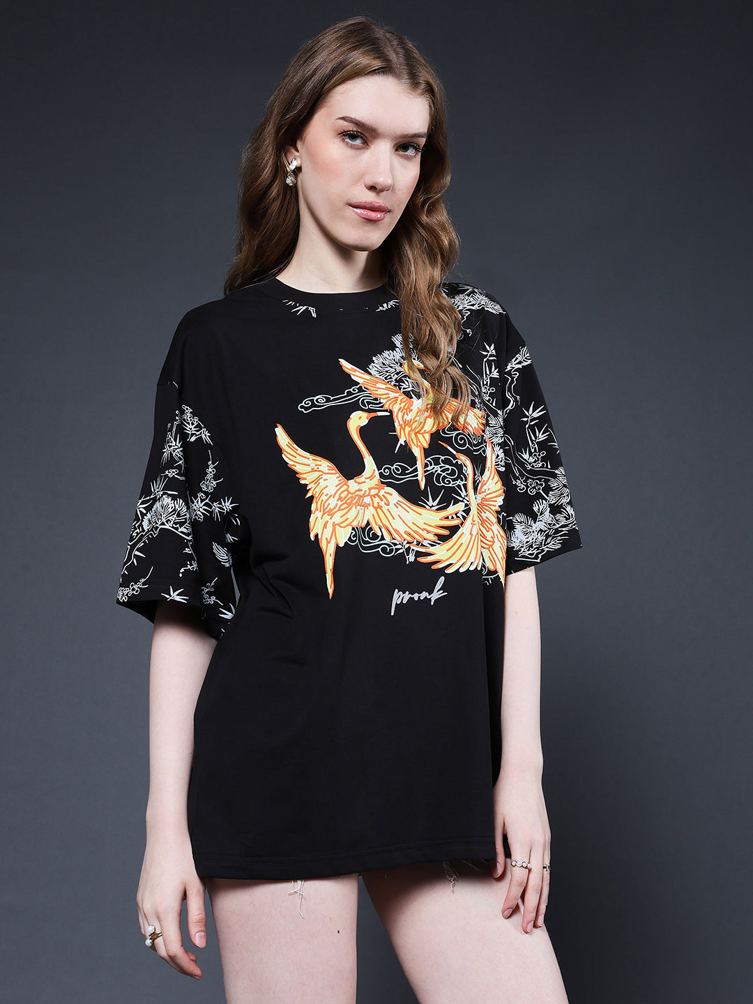 Mandala Roots Puff Printed Women Premium Oversized T-Shirt