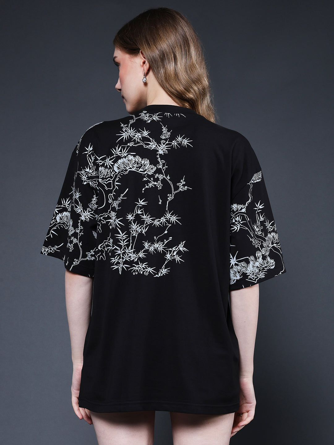 Mandala Roots Puff Printed Women Premium Oversized T-Shirt