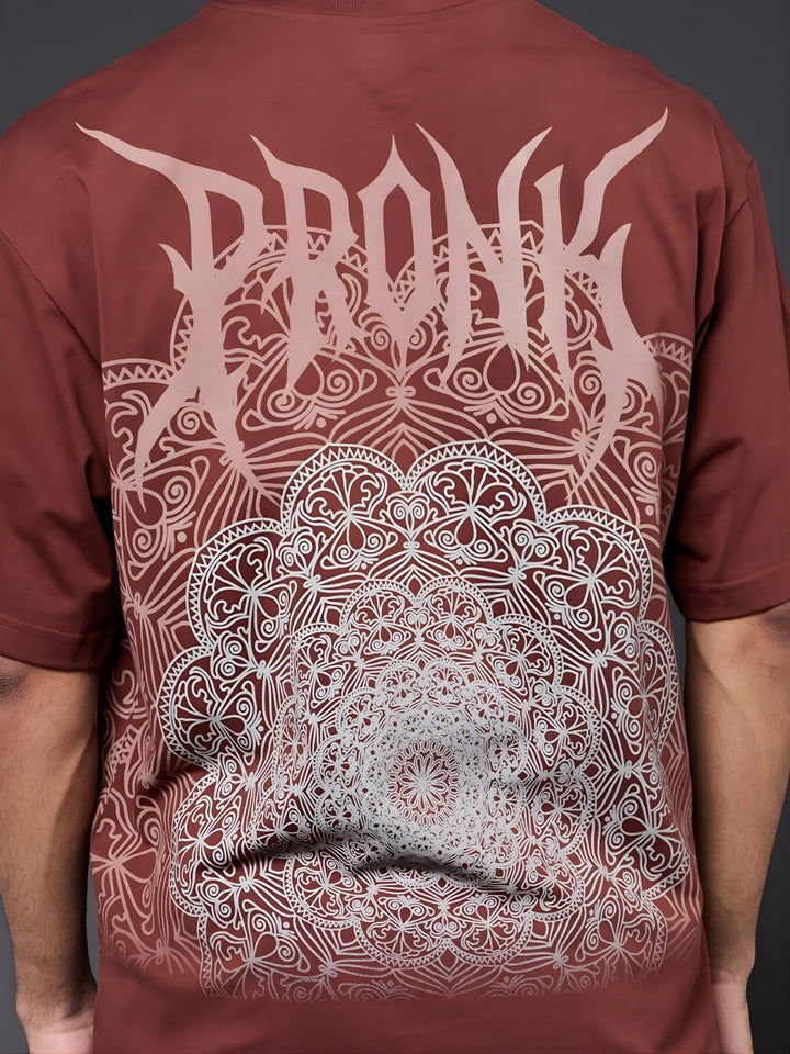 Mandala Roots Puff Printed Men Premium Oversized T-Shirt