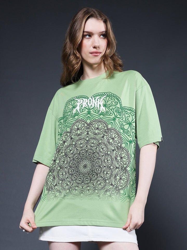 Mandala Roots Women Premium Oversized T-Shirt